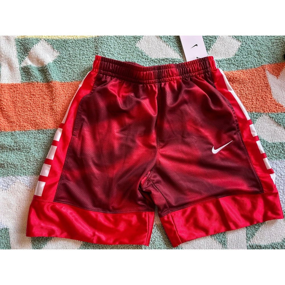 Nike Boys Dri-FIT Basketball‎ Shorts Red Ombre Loose Fit Medium